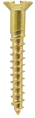 2x9.5mm (2x3/8) brass countersunk slotted head screw (Pack of 50, 100) (50)