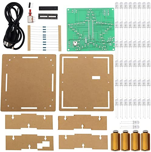 VGOL Kit di saldatura elettronico fai da te a forma di stella Progetto LED Saldatura Pratica Set Circuito PCB Schede con custodia e cavo USB per la saldatura Principianti