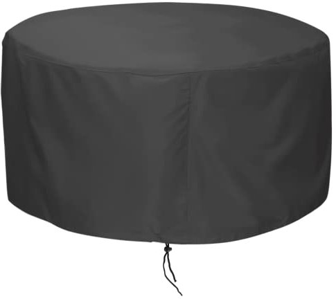 Housse de Protection pour brasero Rond - Imperméable, Coupe-Vent, Anti-poussière et Anti-UV - 300D - pour extérieur, Jardin, terrasse, Table chauffante (122 x 46 cm)