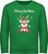 Sweatshirt Kinder Pullover für Jungen Mädchen - Weihnachten - Merry Christmas süßes Rentier | Rudolph Elch Rudolf - 116 (5/6 Jahre) - Grün - rentierpullover weihnachtssweatshirt