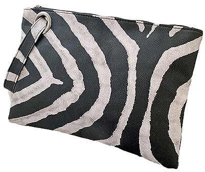 Ailan Elegante und praktische Partytasche für modische Frauen. Elegante, schicke PU Taschen für Damen, Clutches, Tasche, Damentasche, Zebra breiter Streifen