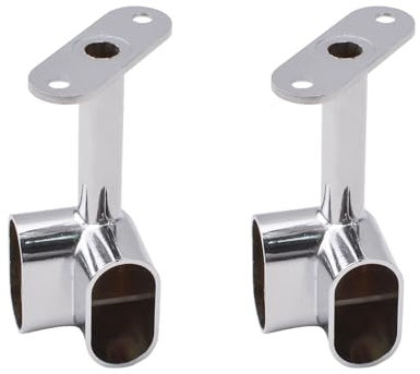 INCREWAY Staffa di supporto angolare per asta dell'armadio, 2 pezzi, 90 °, resistente, accessori per guardaroba, per armadio, camera da letto, bagno, argento