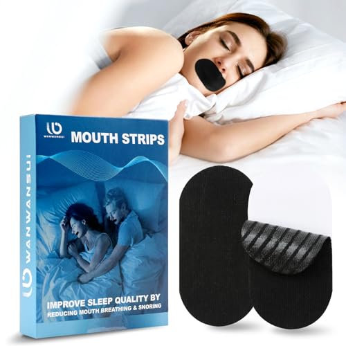 Scettar Mundpflaster Gegen Schnarchen, 50 Stück Schwarz Mouth Tape for Sleeping, Schnarchpflaster Verbessert das Durch Mundatmung Verursachte Schnarchen, Mundpflaster Schlafen Geeignet für Mundform