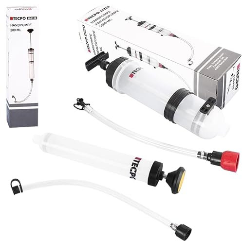 TECPO Handpumpe Pumpe 1500ml + 200 ml Absaugpumpe für Motoröl Getriebeöl Kühlmittel