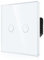 CNBINGO 2-Way Touch Light Switch - White Wall Switch with Glass Panel and Status LED Backlight - No Neutral Wire Required - Only Pair with This 2-Way Switch Series - 2 Gang
