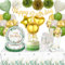 YIMAKJ Assiette Anniversaire, Eucalyptus Kit Anniversaire, 102 Pièces Set De Vaisselle, Fête Assiette Carton Tasse Serviette Nappe Pour Decoration Deco (16 Invités)