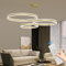 Mikeru LED Pendelleuchte 3 Ringe, 40+60+80cm Leuchte Esszimmer Hängend Dimmbar Memoryfunktion 10% bis 100% Rund Unten Oben Doppelt leuchtend Kronleuchter 3000k-6000k Pendelleuchten für Wohnzimmer
