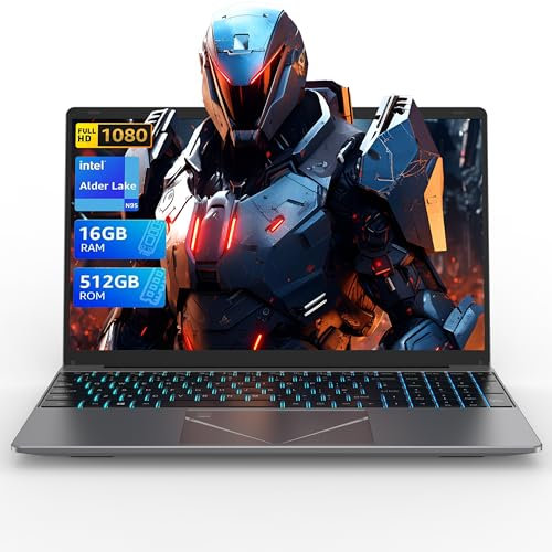 15.6 Laptop pc UHD 16GB RAM 512GB SSD, N95 Quad-Core up to 3.4GHz, Fingerprint Scanner, Dual-Band WiFi/Bluetooth 4.2,Portable Laptop for Students & Business Professionals