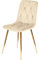 GTM Design Esstisch Stühle - Modern Polster Küchenstühle - Elegant Velours Stühle für Esszimmer und Küche - Pflegeleicht Stuhl 1 Stück - Beige - Gold Beine