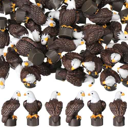 Soulchen Patriotische Mini-Figuren zum 250. Hochzeitstag, Kunstharz, Tiere, Adler, Statue für Veteranen, Miniatur, Garten, Büro, Zuhause, Kuchendekoration, Geschenk (klassischer Stil), 50 Stück