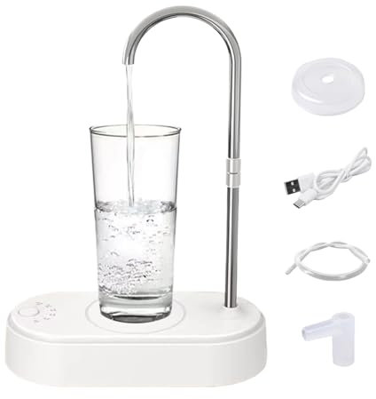 Dispensador De Agua De Escritorio, Bomba De Botella De Agua Eléctrica Portátil - CONTINACIÓN 360 Grados Rotación 6 Modos De Bomba Eléctrica para Acampar En El Lugar De Trabajo De Viajes De La Sala De