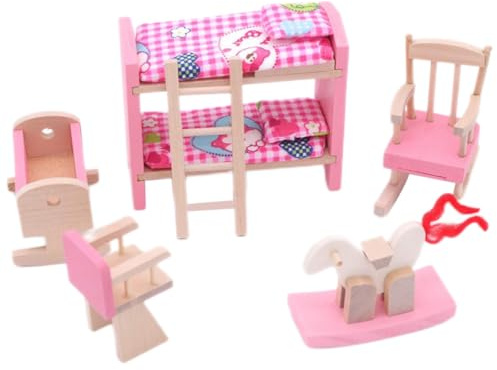 Entzückendes hölzernes Puppenhaus Möbel Kinderzimmer Set Spielzeug Puppenhaus Möbel hölzernes Spielzeug Kinderzimmer Set