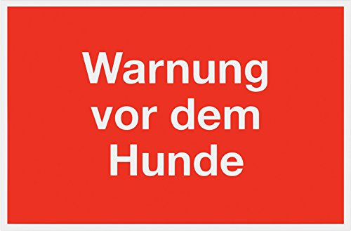 Metafranc Hinweisschild Warnung vor dem Hund - 300 x 200 mm / Beschilderung / Infoschild / Warnschild / Warnmarkierung / Sicherheitsmarkierung / Gefahrenhinweis / 500340