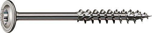SPAX Holzbauschraube aus Edelstahl rostfrei A2, 8,0 x 160 mm, 50 Stück, T-STAR plus, Tellerkopf, Teilgewinde, 4CUT, 0257000801605