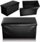 Ashley Mills New Large Ottoman Foldaway Storage Blanket Toy Box Bench Faux Leather Black (76x38 cms)