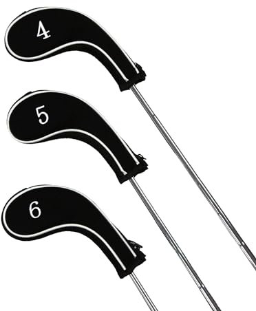 Longridge 4-Sw+Gw Long Neck Neoprene Golf Iron Covers Set - Silver/Black