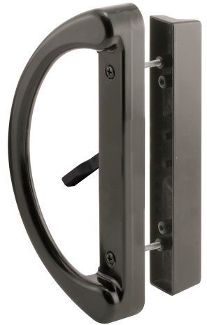 Prime-Line C 1224 Tirador de puerta corredera de cristal, 1-7/8 pulgadas de profundidad, fundido a presión, pintado, negro, 3-15/16 in