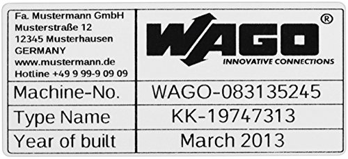 Wago 210-804 Labels for Thermal Transfer Printers Labelling Area 99 x 44 mm Silver Number of Marks
