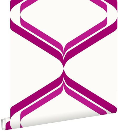 ESTAhome Tapete Retro-Ornamente Lila - 135443-53 cm x 10,05 m