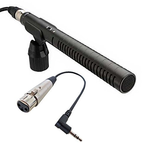Rode NTG-1 Microphone directionnel + câble microphone Keepdrum MC-025XJ XLR3F – Fiche coudée TRS 3,5 mm pour appareils photo