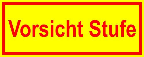 easydruck24de Aufkleber Vorsicht Stufe I 20 x 8 cm I gelb-rot I Achtung Vorsicht Warnung Stolpergefahr Sturzgefahr Hinweis auf Stufe I hin193