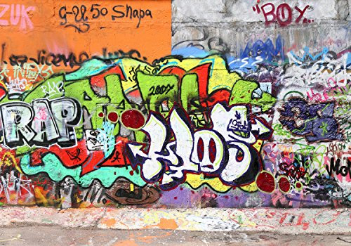 wandmotiv24 Fototapete Abstrakt Graffiti 2, S 200 x 140cm - 4 Teile, Wanddeko, Wandbild, Wandtapete, Streetart M0026