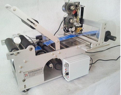 Etichettatrice semiautomatica Gowe per bottiglie rotonde, con stampante