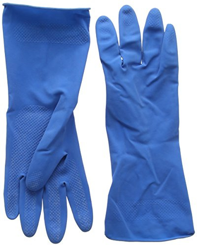 SHIELD HEA00704 Household Gloves, Rubber, Medium, Blue
