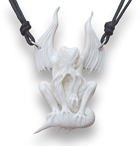 Island Piercings Cthulhu Krake Monster Amulette Anhänger aus Knochen und Silber PB227