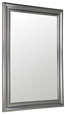 Reflex Sales 106 x 75cm Silver Framed Over Mantle Mirror with Wall Hanging Fixings