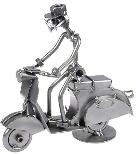 metalman24 Schraubenmännchen MOTOROLLER Motorrad Vespa Roller - Handarbeit Geschenkidee Metallfigur Metallmännchen Stahlfigur Schraubenmännle - Deko für Büro & Zuhause