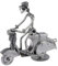 metalman24 Schraubenmännchen MOTOROLLER Motorrad Vespa Roller - Handarbeit Geschenkidee Metallfigur Metallmännchen Stahlfigur Schraubenmännle - Deko für Büro & Zuhause