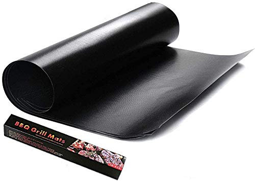 ELR Grillmatte Grillmatte Grillmatte Backmatten Grillzubehör Ruesable & Easy Clean 100% Antihaft Bremspad für Weber Gas Char-Broil Kohle Smoke Elektro Grill 5 Stück schwarz