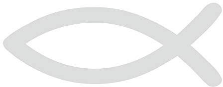 timalo® Christlicher Fischaufkleber fürs Auto 9x3cm Ichthys Autoaufkleber Fisch (hellgrau)