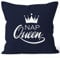 MoonWorks Kissenbezug NAP Queen Crown Kissen-Hülle Deko-Kissen Baumwolle Navy 40cm x 40cm