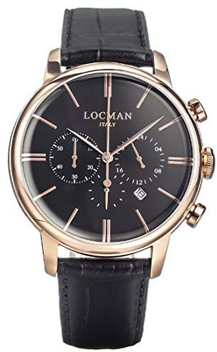 Locman Italy Herrenuhr 1960 Chrono rosé PVD schwarz Ref. 0254