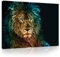 Forwall Bilder Schlafzimmer Löwe Abstrakt Schwarz Tiere 100x75 cm - Modern Leinwandbild Groß XXL Mädchen Wohnzimmer Wandbild Kunstdruck Wandbilder Canvas Desing Wand Bild auf Leinwand Aufhängefertig