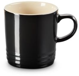 Le Creuset Tazza Mug London in gres vetrificato, 350 ml, Nero Lucido, 70302351400002