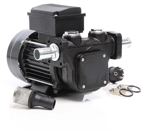Wiltec Pompe à Fuel Gasoil bio Autoaspirante – 230 V / 750 W / 100 l/min – Hauteur d'aspiration max. de 3 m – Pour gazole et huile de chauffage