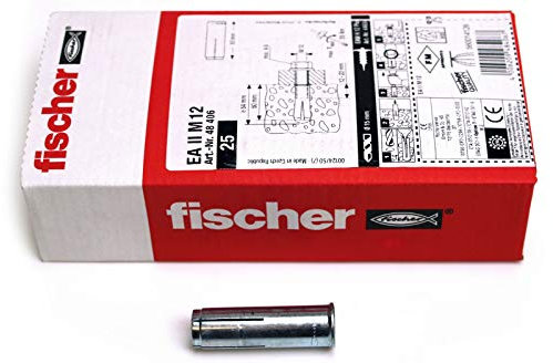 Fischer EA II EAII1250 - Ancoraggio a goccia M12 x 50 mm, confezione da 25