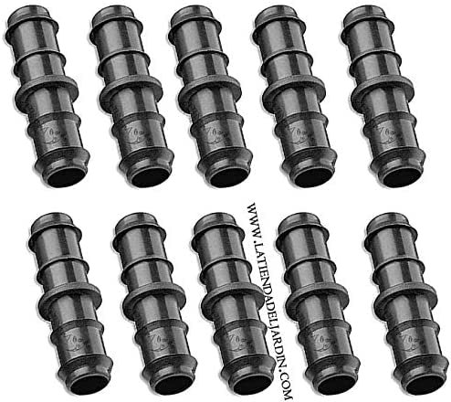 Suinga Pack 50 Enlace Riego por Goteo 16mm | Manguito conector tuberia 16 mm | Enlace Goteo para Manguera de Riego 16mm, negro