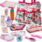 Lot de 13 accessoires pour poupée - Jouetsset vaisselle et toilette/soins - comprend un sac à langer/une couche/un biberon magique/un matelas - pour fille/enfant - cadeau d'anniversaire/de Noël Jouets