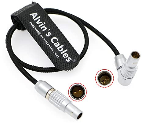 Alvin's Cables Flexibles Netzkabel für Teradek Bond SmallHD-Monitor, drehbar, rechtwinklig, 2-poliger Stecker auf 2-poligen Stecker, geflochtener Draht, 45 cm | 18 Zoll