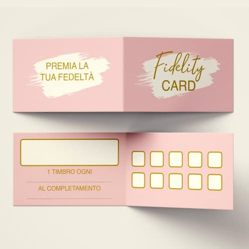 Tarjetas de fidelidad plegables, 10 cajas para esteticista, peluquera, masajista, tarjetas Fidelity Card multiusos impresas en papel de 350 g (Confianza a tus clientes) (50 unidades)