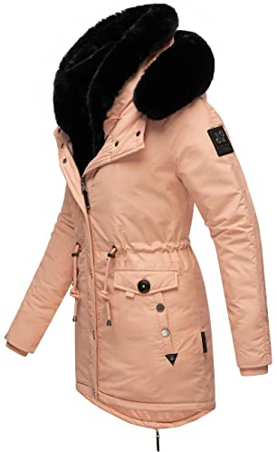 Navahoo - Parka invernale da donna con doppia cappuccio in pelliccia sintetica Sweety Deluxe, taglie XS-XXL, Rosa, L