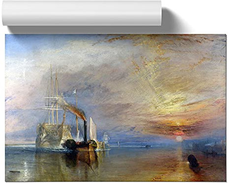 The Fighting Temeraire By Joseph Mallord William Turner | Unframed Wall Art Print | Ready to Frame Poster | Modern Home Decor Picture | Artwork for Living Room or Office | A4 (21 Ã— 29.7 cm)