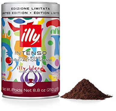 illy Caffè macinato per espresso Tostato INTENSO, Pascale Marthine Tayou, 12 Barattoli da 250 grammi