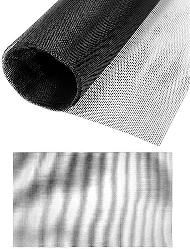 QWORK® 2 Stücke Fenster Fliegengitter, Fliegennetz aus Glasfaser, 120 x 250 cm, hält die Frischluftzirkulation, schwarz, 18 Mesh