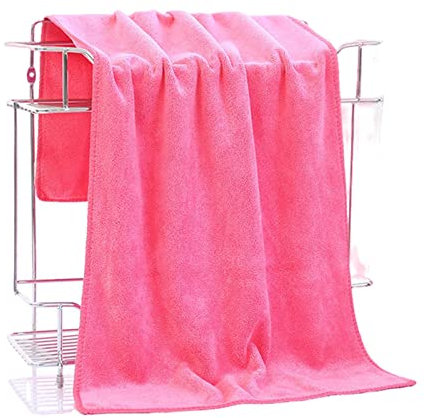 KOOBS Strandtuch Mikrofaser -Badetuch, 100X200 cm -Extra Absorbierend, Schnelles Trocknen, Mehrzweck Für Schwimmen, Fitness, Sport, Yoga-Deep Pink,90X190 cm