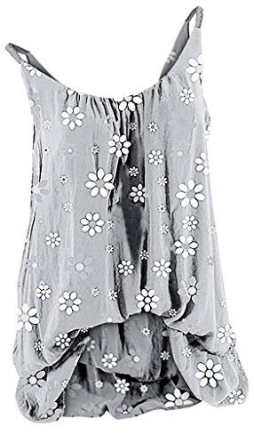 Viunychn Tank Top Damen Ärmellose Sommer,V Ausschnitt Floral Spaghettiträger Loose fit Tanktop T-Shirts Bluse T Shirt Oberteile T-Shirt Top Hemdbluse Lässig Oversize Vintage Elegant Strand Sport